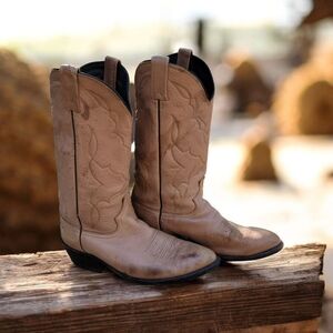 Dan Post Tan Western Cowboy Boots Marlboro